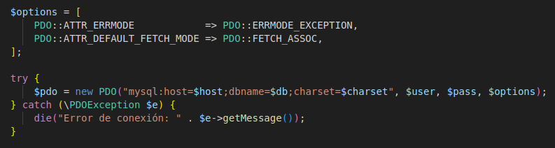 Imagen del post Conexión segura con PDO en PHP: archivo con.php explicado paso a paso
