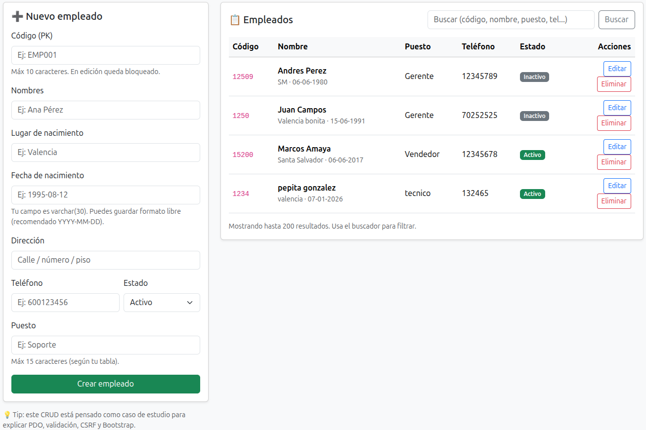Imagen del post Seguridad mínima para un CRUD en PHP (sin complicarte la vida)